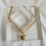 Melbie The Cat Series - Cat face Bold Chain Choker Necklace (Gold ver.)