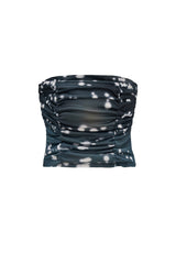 プリントシャーリングチューブトップ / PRINTED SHIRRING TUBE TOP (DEEP GREEN)