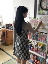 レイヤードロマンティックチェッカービスチェドレス