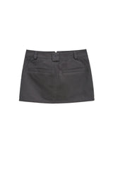 フロントポケットジップアップスカート / FRONT POCKET ZIP-UP SKIRT (CHARCOAL)