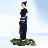 ロープカラージョガーパンツ / 222 Rope coloring jogger pants - Black