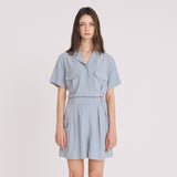 クロップツーポケットシャツ / CROP TWO POCKET SHIRT(SKYBLUE)