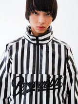 BSR2223FWJK008 STRIPE LOGO PADDING JUMPER WHITE BLACK