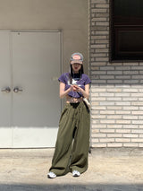 星スタープリントクロップ半袖Tシャツ / Fohil Star Printed Cropped Short-Sleeved T-Shirt