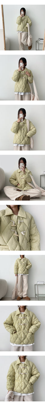 Tteokbokki button collar quilting padded