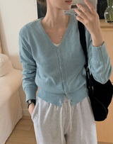 Basic V-neck Knit Cardigan (11color)
