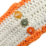 Button Knit Hairband (orange)