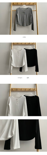 ポヒティックボタンロングスリーブT / Pohee's Tick Button Long Sleeve Tee