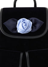 velvet rose corsage backpack_blu