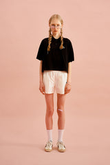 モノチェリークロップ丈ピケ／MONO CHERRY CROP PIQUE [BLACK]