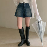[Bellide made] Vintage Wood Washing Denim Shorts