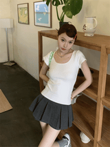 ミルクUネックTシャツ