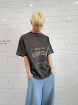VENTIQUE ピグメントロゴ半袖Tシャツ