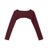 ストライプスリムボレロトップ / STRIPE SLIM BOLERO TOP