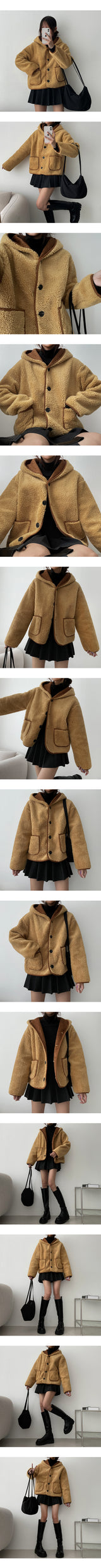 Kitapogul Wool Hooded Mustang Jacket