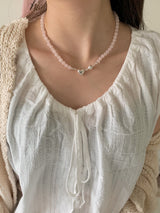 ノッティングローズクオーツネックレス / [925silver] Notting rose quartz Necklace