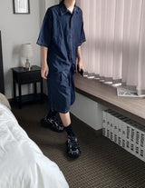 No.0273 denim string half SHIRT