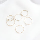 デイリーレイヤードリング 6セット / Daily layered ring 6 set (2 color)