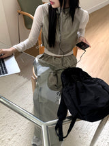 Tabe shirring jogger nylon pants set-up