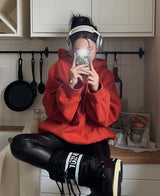 (×)(UNISEX) ラムス起毛フード