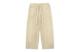 CABLE KNIT WIDE PANTS