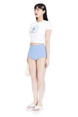 90sフォーカスクロップスパンスリーブTシャツ/90s foucus crop span sleeve t-shirts (white)