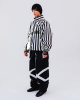 BSR2223FWJK008 STRIPE LOGO PADDING JUMPER WHITE BLACK