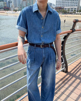 LE コールマンデニム半袖シャツ / LE Coleman Denim Short-Sleeved Shirt (Set - Up / 1 color)