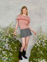 カラーラインツイストニット / Color Line Twisted Knit (Pink)