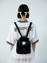 velvet rose corsage backpack_blu