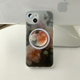 ピンク - レインフラワーマグセーフスマホケース　ビーズトックセット