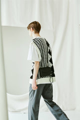 チェックニットベスト / ARGYLE & HOUND CHECK KNIT VEST