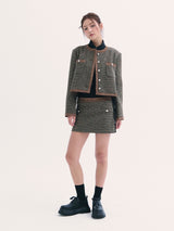Leona tweed jacket BROWN