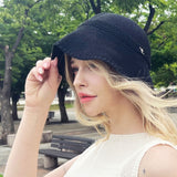VZ stud logo summer knit bonnet hat Black