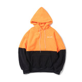 Classic Color Block Fleece Hoodie - Orange (6624442253430)