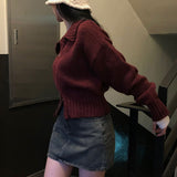 [BELLIDE MADE] Solid Standard Semi-Crop Knit Zip-Up