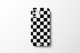 チェッカーボードアイフォンケース/(glossy) Black&White Checkerboard Phone Casecase