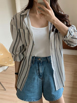 Natural Stripe Long Sleeve Shirt