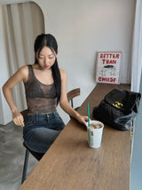 mood sheer sleeveless top