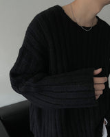 YM Raven Alpaca Wool Crop Knitwear (4 colors)
