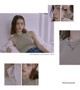 Mixed Mini Pleated Ribbon Necklace (Antique Silver)