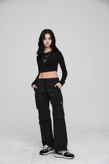 ピンタックジョガーパンツ / PINTUCK JOGGER PANTS BLACK