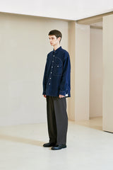 UTILITY CURVED POCKET OXFORD SHIRT NAVY (6621864788086)