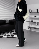 UI Mink Fur Hood Zip-Up Jumper (4 colors)