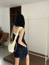 Denim Stitch V-Neck Bustier Sleeveless
