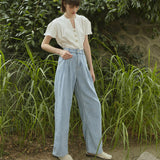 ２トラックセミワイドジーンズ/[LINE] Two-tuck Semi Wide Jean
