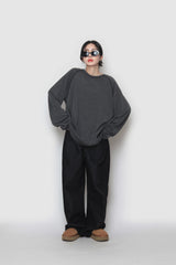 Ribbed Line Long Sleeve T