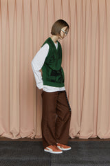 GRAPHIC KNIT VEST / GREEN