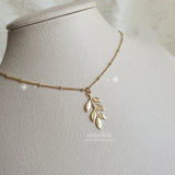 Forest Leaves Necklace - Gold