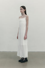 BACK POINT MAXI SLEEVELESS DRESS [IVORY]
